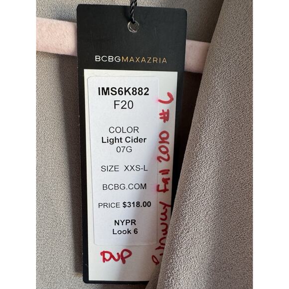 bcbg maxazria dress/tunic top sample flowy chartruse, beige white M - Picture 3 of 7